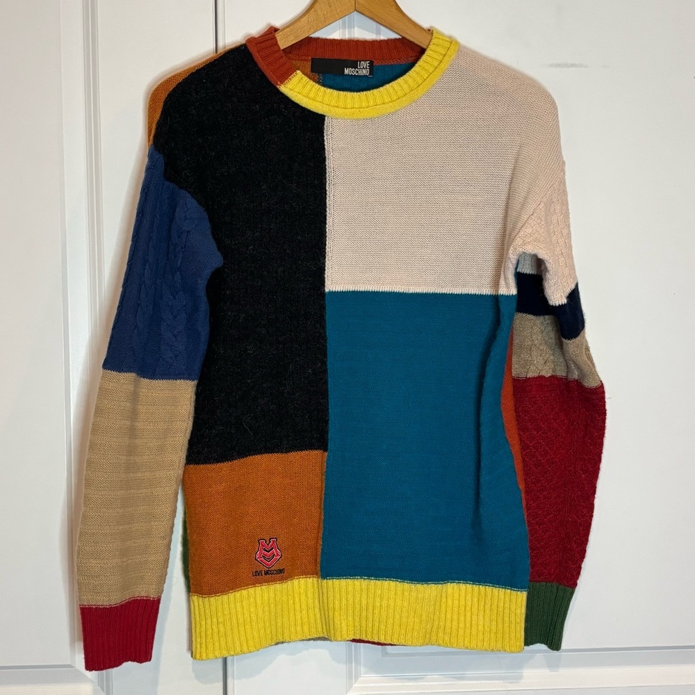 Love Moschino Patchwork Alpaca Blend Sweater 4